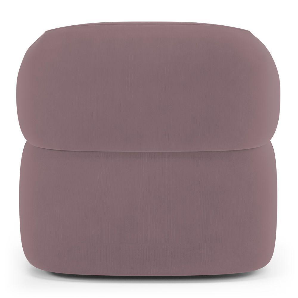 Poltrona Orgânica Giratória Living Glee Veludo Rosê - Abmaza - 7