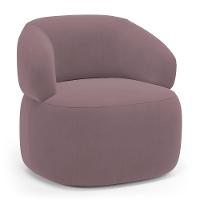 Poltrona Orgânica Giratória Living Glee Veludo Rosê - Abmaza - 1