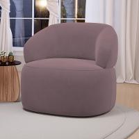 Poltrona Orgânica Giratória Living Glee Veludo Rosê - Abmaza - 2