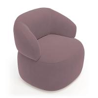 Poltrona Orgânica Giratória Living Glee Veludo Rosê - Abmaza - 5