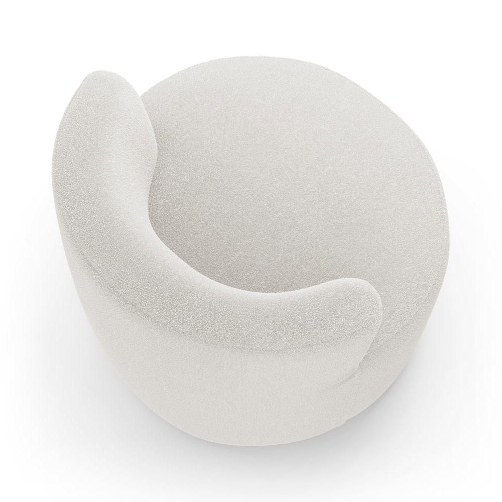 Kit 02 Poltronas Orgânicas Living Bob Com 01 Almofada Bouclê Off White - Abmaza - 6