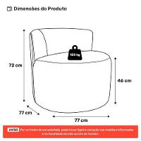 Kit 02 Poltronas Orgânicas Living Bob Com 01 Almofada Bouclê Off White - Abmaza