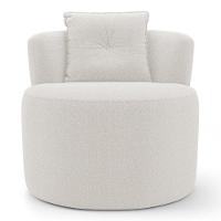 Kit 02 Poltronas Orgânicas Living Bob Com 01 Almofada Bouclê Off White - Abmaza - 5