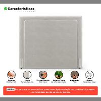 Cabeceira Cama Box King Size Alba 195cm Com Frame Veludo Bege Claro - Abmaza - 3