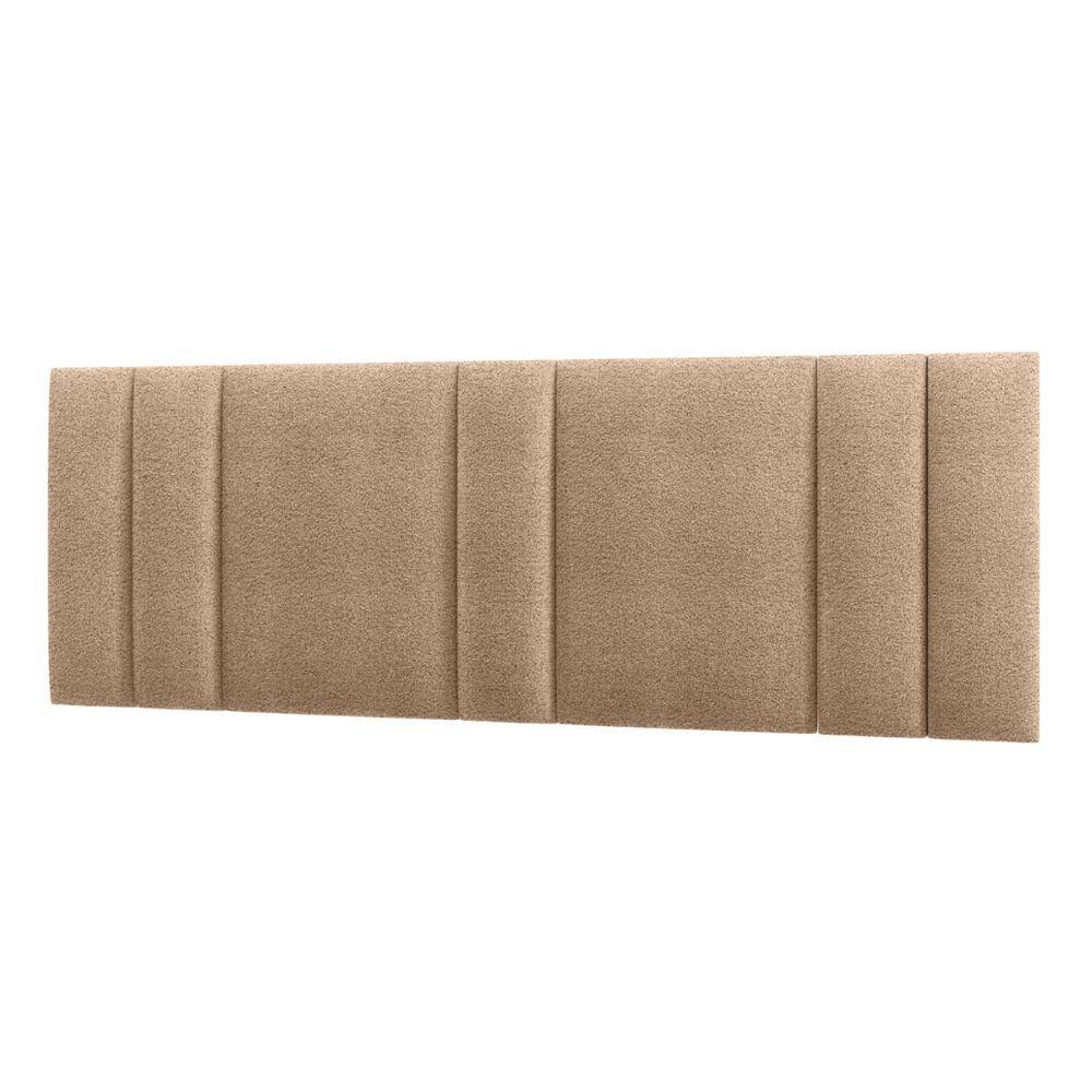 Cabeceira Painel Cama Box King Size Siri 200cm Com Led Bouclé Bege - Abmaza - 2
