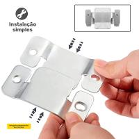 01 Par Conector De Encaixe Para Móveis Compátivel Sofá Cabeceira Painel Galvanizado - Abmaza - 5