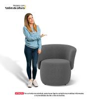 Kit Poltrona E Namoradeira Aisha Orgânica Bouclê Cinza Escuro - Abmaza - 6