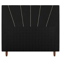 Cabeceira Cama Box Casal King Size Dallas 195cm Sintético Preto - Abmaza - 3