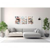 Quadro Decorativo Abstrato 3d Moderno Com Moldura Branco - 2
