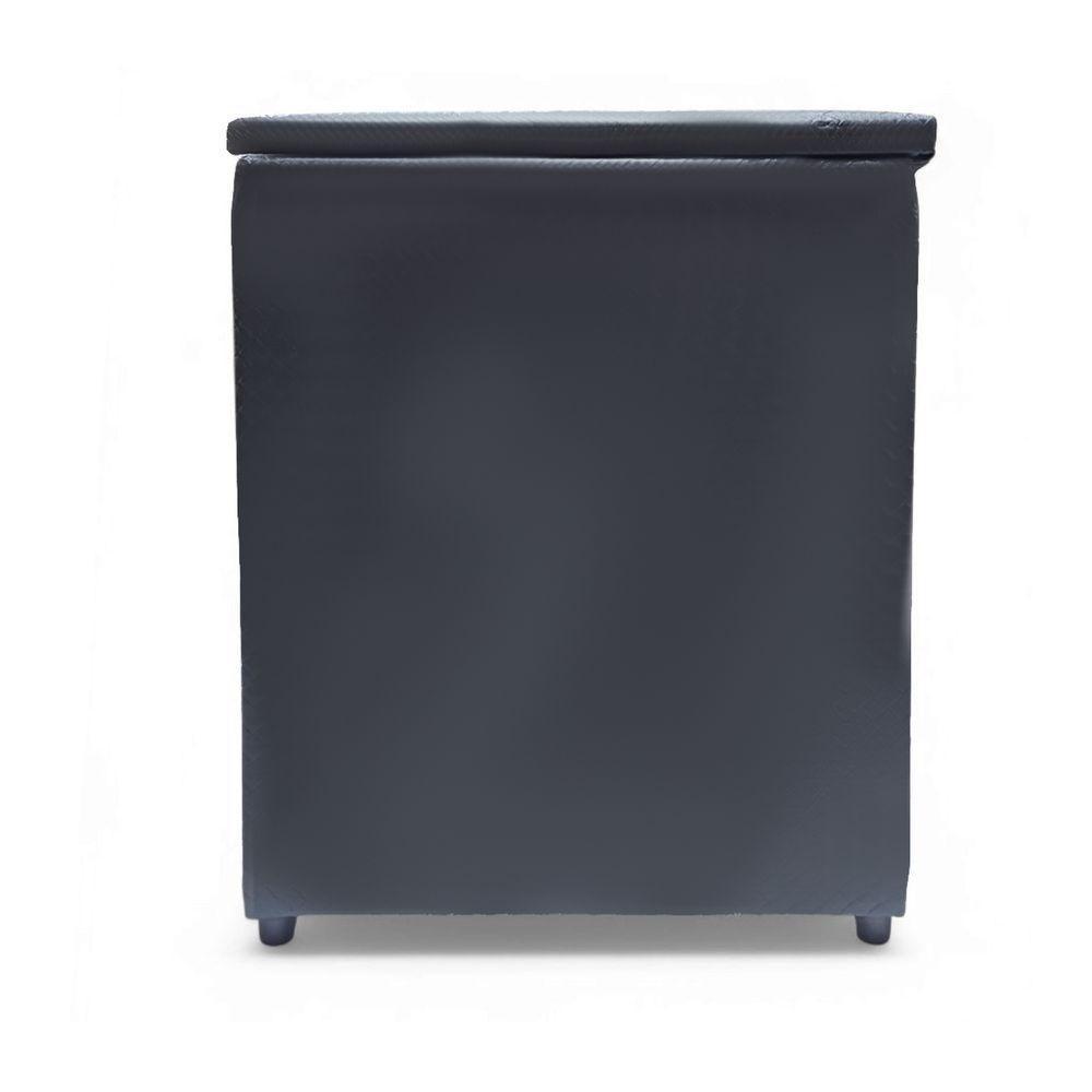 Puff Baú Banqueta Quadrado Cubo Decorativo Courino E Suede Cinza Escuro Courino - 3