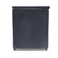 Puff Baú Banqueta Quadrado Cubo Decorativo Courino E Suede Cinza Escuro Courino - 3