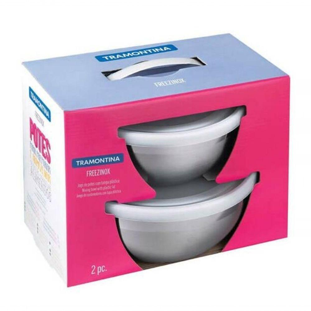 Jogo De Potes Tramontina Freezinox Aço Inox Tampa Plástica 2 Peças - 3