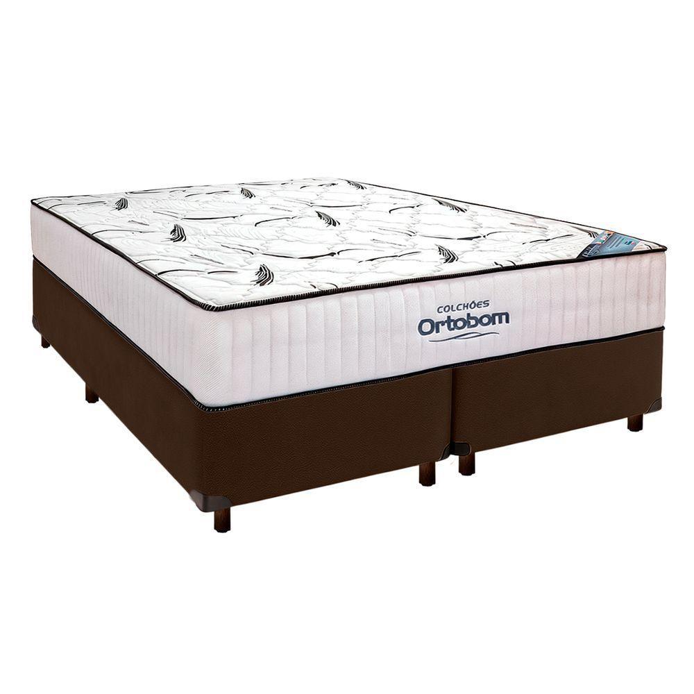Cama Box Marrom + Colchão Queen High Foam Ortobom - 1