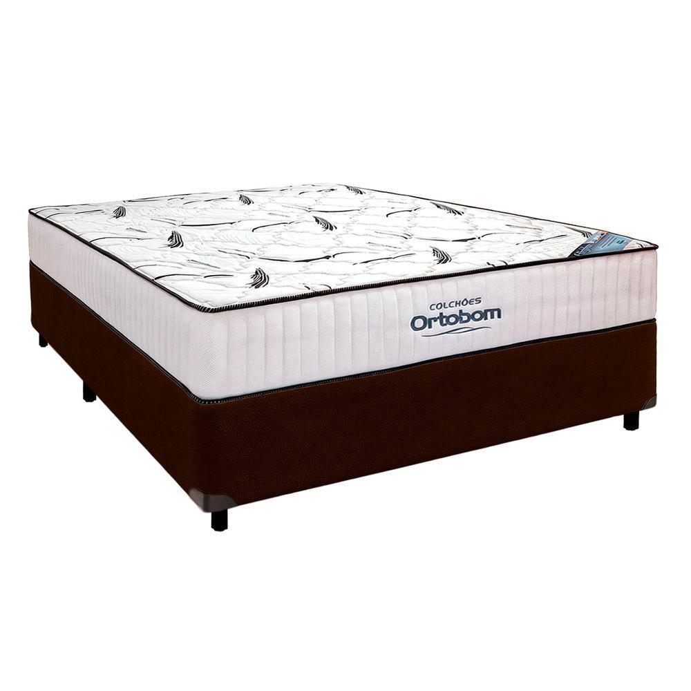 Cama Box Azul + Colchão Casal High Foam Ortobom - 1