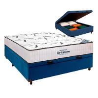 Cama Box Bau Marrom + Colchão Casal High Foam Ortobom - 1