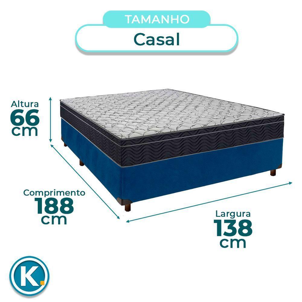 Cama Box Marrom + Colchão Casal Airtech 150 Ortobom - 3