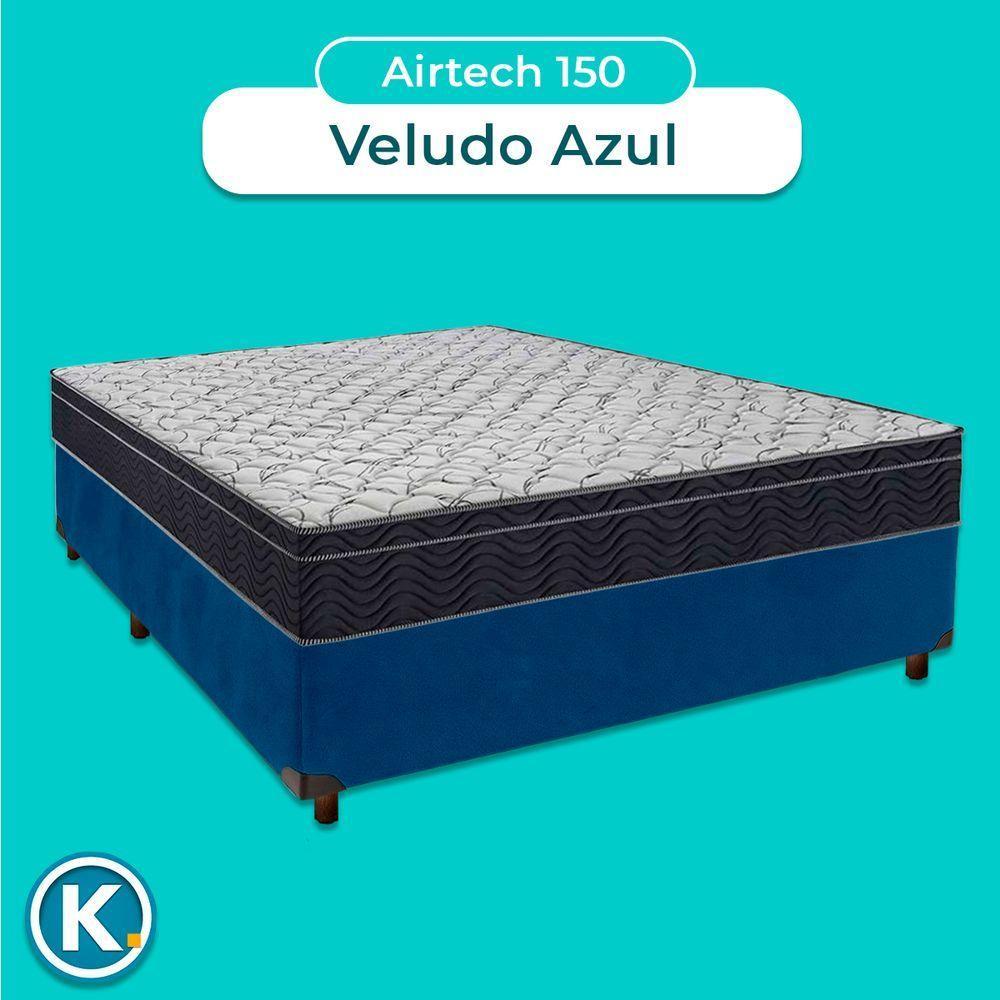 Cama Box Marrom + Colchão Casal Airtech 150 Ortobom - 4
