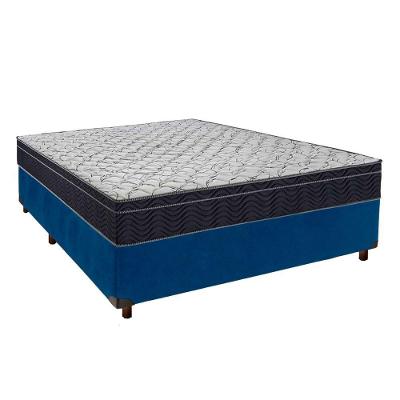 Cama Box Marrom + Colchão Casal Airtech 150 Ortobom