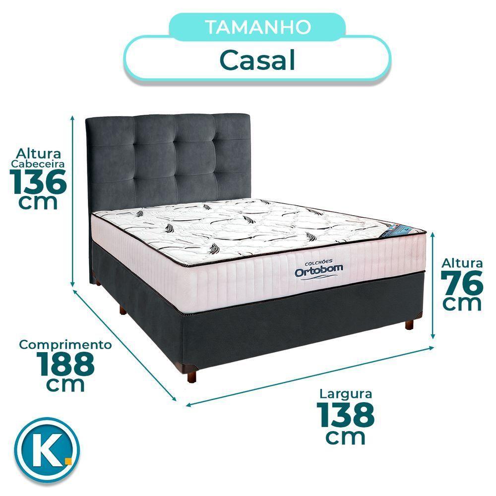 Box Bau Blindado Preto + Colchão Queen High Foam Ortobom - 5