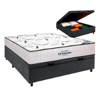 Cama Box Bau Perola + Colchão Casal High Foam Ortobom - 1