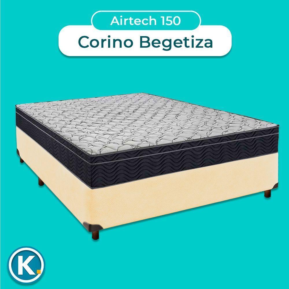 Cama Box Cinza + Colchão Casal Airtech 150 Ortobom - 4