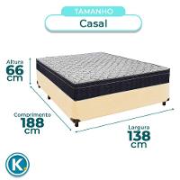 Cama Box Cinza + Colchão Casal Airtech 150 Ortobom - 3