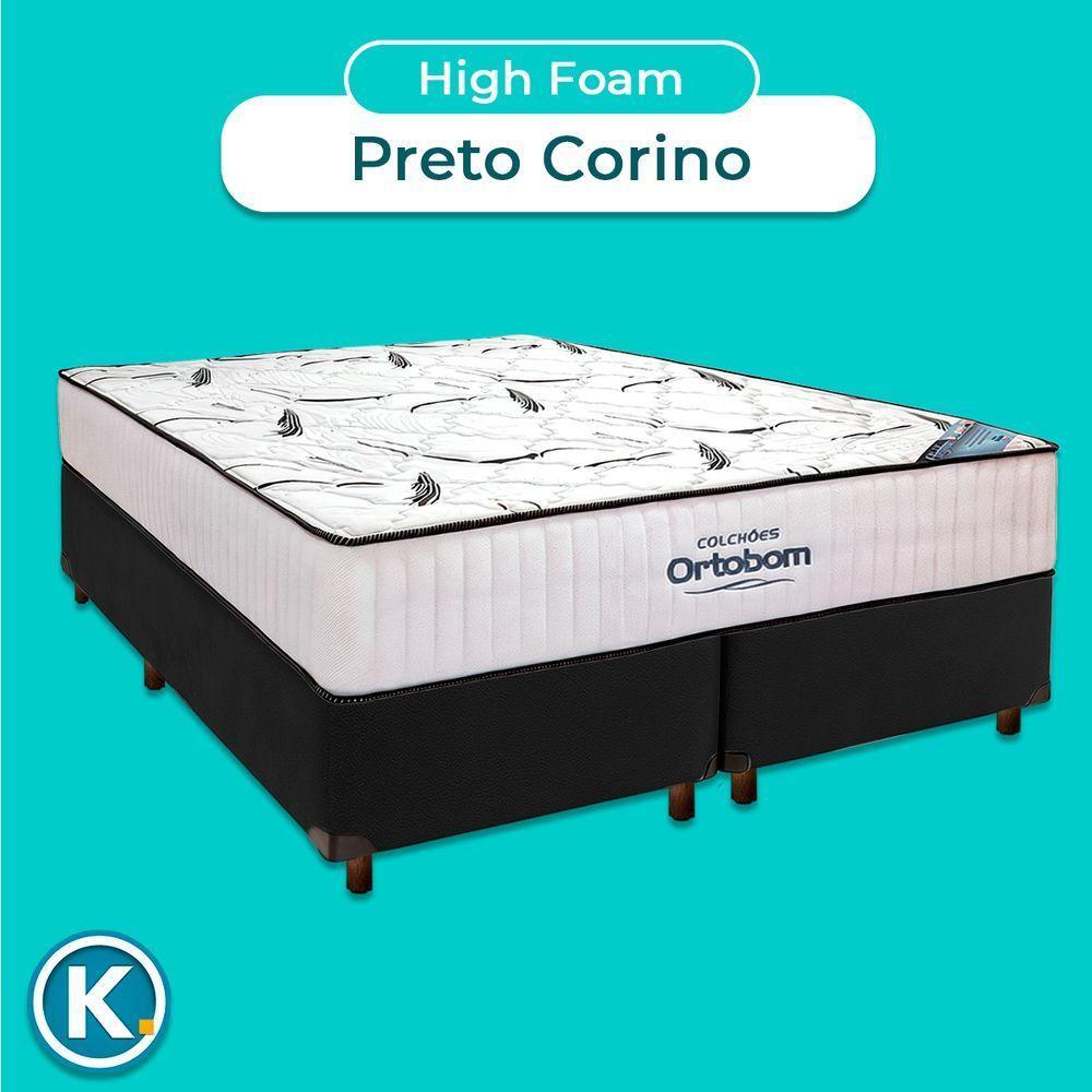 Cama Box Preto + Colchão Queen High Foam Ortobom - 4