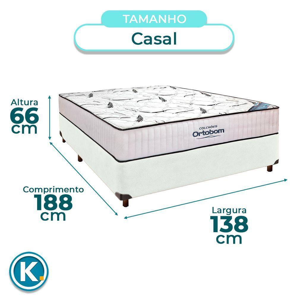 Cama Box Perola + Colchão Casal High Foam Ortobom - 3