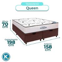 Cama Box Preto + Colchão Queen High Foam Ortobom