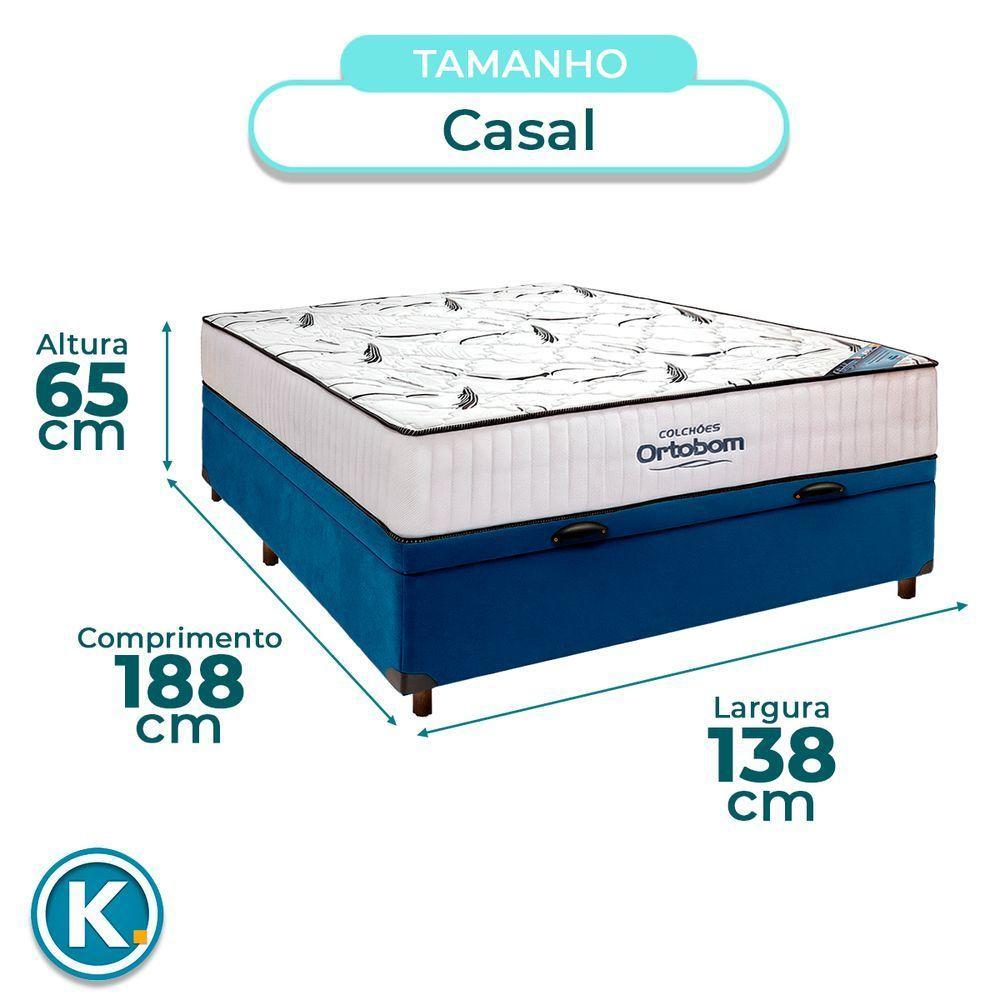 Cama Box Branco + Colchão Casal High Foam Ortobom - 3