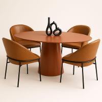 Mesa De Jantar Cone Oval 198x122 Cm Laca Terracota - 4