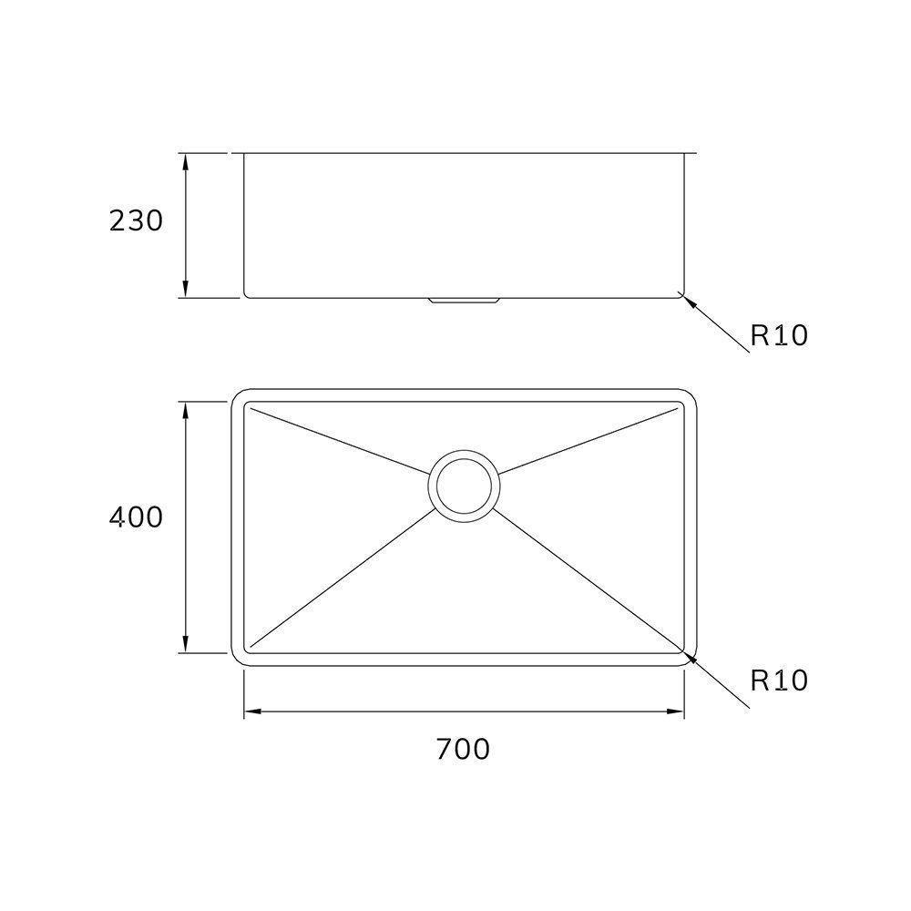 Cuba Mekal Linha Retta Lr-70 70x40 Aço Escovado - 4