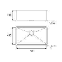 Cuba Mekal Linha Retta Lr-70 70x40 Aço Escovado - 4