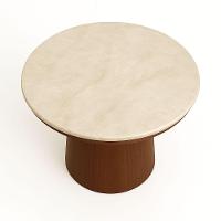 Mesa De Jantar 130 Cm Base Cilíndrica E Tampo Duplo Quartzito Taj Mahal &amp; Nogueira - 2