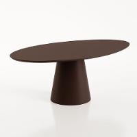 Mesa De Jantar Cone Oval 120x80 Cm Laca Marrom Cacau Com Vidro - 3