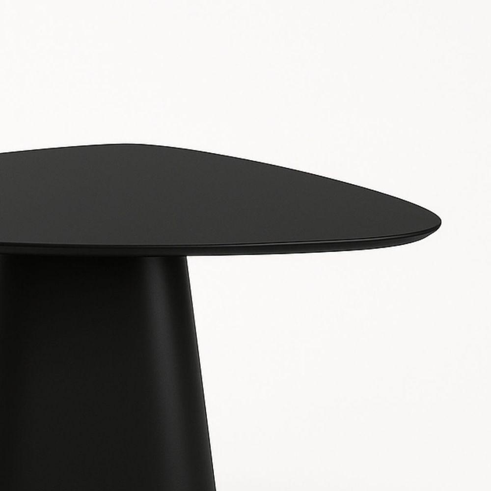 Mesa De Jantar Cone Orgânica Tríon Redonda 130x133 Cm Laca Preta - 2