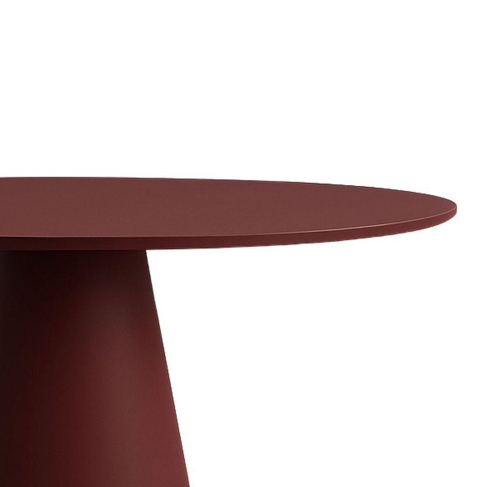 Mesa De Jantar Cone Oval 120x80 Cm Laca Vinho Marsala - 2