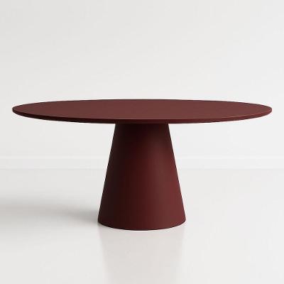 Mesa De Jantar Cone Oval 120x80 Cm Laca Vinho Marsala