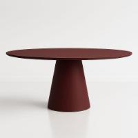 Mesa De Jantar Cone Oval 120x80 Cm Laca Vinho Marsala - 1