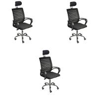 Kit 3 Cadeiras De Escritório Diretor Roma Oficial Apoio + E-book - 1