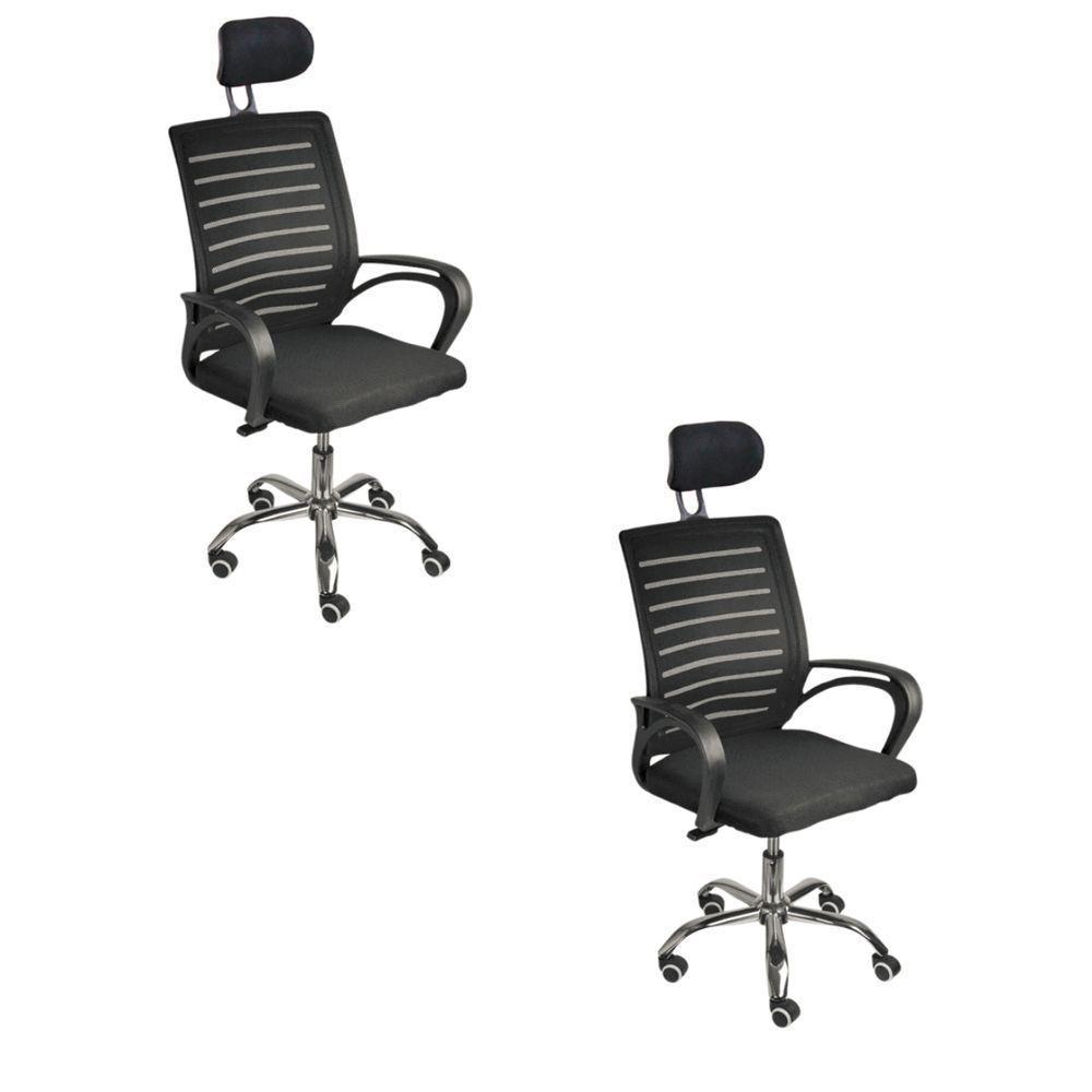 Kit 2 Cadeiras De Escritório Diretor Roma Oficial Apoio + E-book - 1