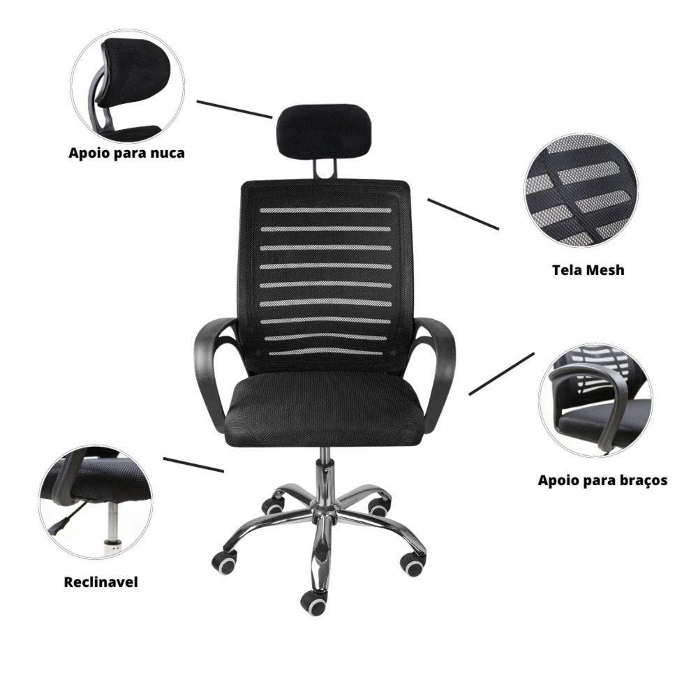 Kit 2 Cadeiras De Escritório Diretor Roma Oficial Apoio + E-book - 3