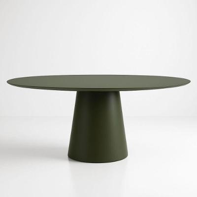 Mesa De Jantar Cone Oval 120x80 Cm Laca Verde Musgo