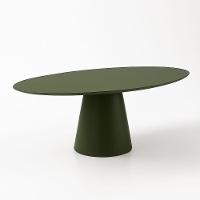 Mesa De Jantar Cone Oval 120x80 Cm Laca Verde Musgo - 3