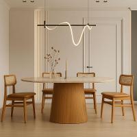 Mesa De Jantar Oblongo 180x100 Cm Freijó Tampo Mármore Travertino - 3