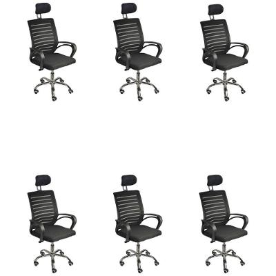 Kit 6 Cadeiras De Escritório Diretor Roma Oficial Apoio + E-book