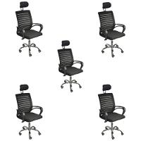 Kit 5 Cadeiras De Escritório Diretor Roma Oficial Apoio + E-book - 1