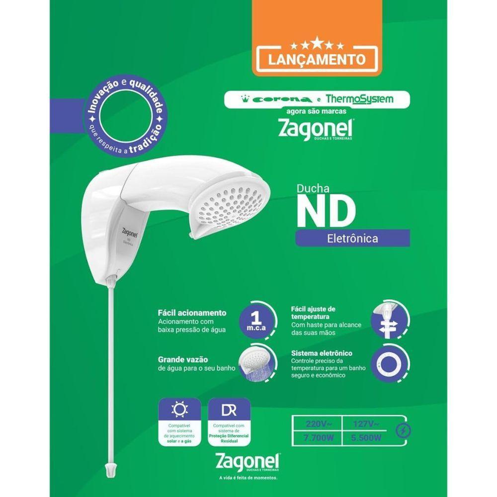 Zagonel Ducha Eletrônica Nd 5500w 127v Branco - 7