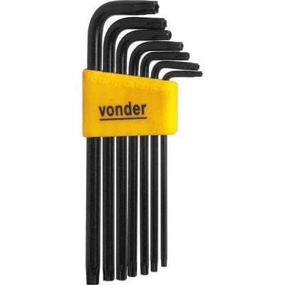 Jogo De Chaves Hexalobular, T10 A T40, Com 7 Peças - Vonder