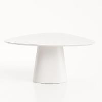 Mesa De Jantar Cone Orgânica Tríon Redonda 160x164 Cm Laca Branca - 1